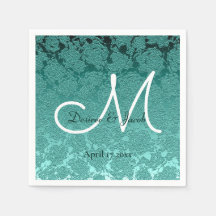 Elegant Wedding Blauwgroen Groen Monogram
