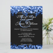 Elegant Wedding Blue Lights Kaart (Staand voorkant)