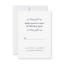 Elegant Wedding Blue White Classic minimalist