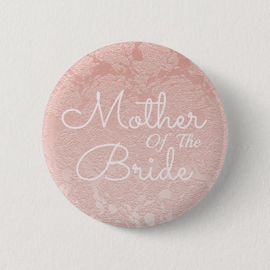 Elegant Wedding Blush Pink Moeder van de Bride Ronde Button 5,7 Cm (Voorkant)