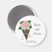 Elegant Wedding Bouquet Save the Date Magneet (Voorkant / Achterkant)