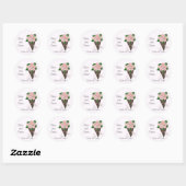 Elegant Wedding Bouquet Save the Date Ronde Sticker (Vel)