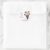 Elegant Wedding Bouquet Save the Date Ronde Sticker (Tas)