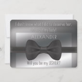 Elegant Wedding Bowtie zal je mijn ousher zijn Kaart (Voorkant)