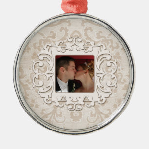 Elegant Wedding Bridal Persoonlijke foto Metalen Ornament