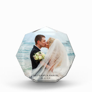 Elegant Wedding Bride en Groom Octagonal Fotoblokken