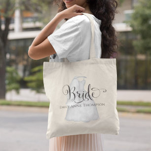 Elegant Wedding Bride-minimalistisch script Modern Tote Bag