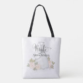 Elegant Wedding Bride Modern Blush Floral Pink Tote Bag (Achterkant)