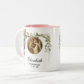 Elegant Wedding Bridesmaid Shower Rozen Tweekleurige Koffiemok (Voorkant links)