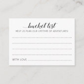 Elegant Wedding Bucket List Advice Kaarten (Voorkant)
