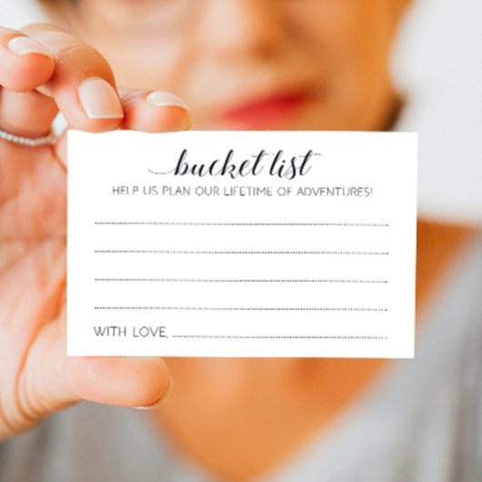 Elegant Wedding Bucket List Advice Kaarten
