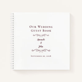 Elegant Wedding Burgundy Chic Budget Guest Book Notitieboek