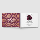 Elegant Wedding Burgundy Floral Guest Book Gastenboek (Volledig)