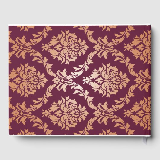 Elegant Wedding Burgundy Floral Guest Book Gastenboek (Achterkant)