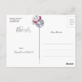 Elegant Wedding Burgundy Silver Disco bedankt Briefkaart (Achterkant)