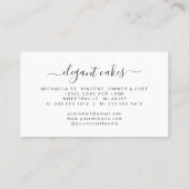 Elegant Wedding Cake Burgundy Bakery Visitekaartje (Achterkant)