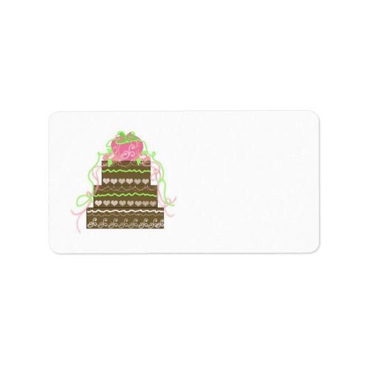 Elegant Wedding Cake Etiket (Voorkant)