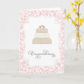 Elegant Wedding Cake Gefeliciteerd Kaart (Gele Bloem)