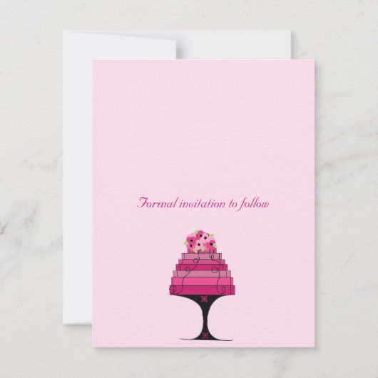 Elegant Wedding Cake Save the Date (Achterkant)