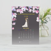 Elegant Wedding Calendar Invitation Kaart (Staand voorkant)