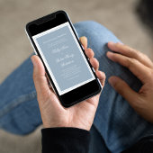 Elegant Wedding Calligraphy Dusty Blue Script Kaart