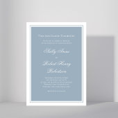 Elegant Wedding Calligraphy Dusty Blue Script Kaart