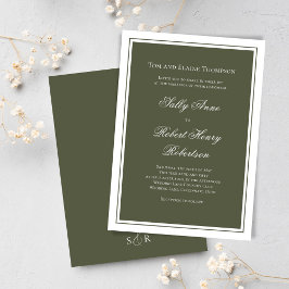 Elegant Wedding Calligraphy Green Script Kaart