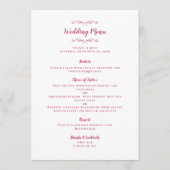 Elegant Wedding Calligraphy Magenta Guest Dinner Menu (Voorkant)