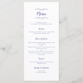 Elegant Wedding Calligraphy Periwinkle Blue Chic Menu