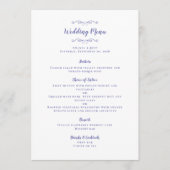 Elegant Wedding Calligraphy Periwinkle Blue Dinner Menu (Voorkant)