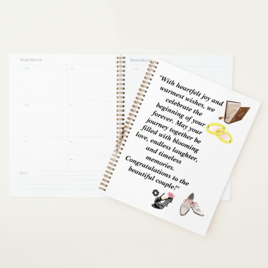 Elegant Wedding Card – Chic Black Heels with Pink Planner (Display)