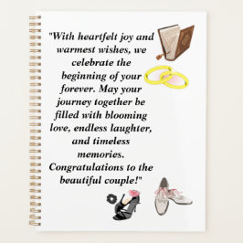 Elegant Wedding Card – Chic Black Heels with Pink  Planner