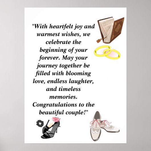Elegant Wedding Card – Chic Black Heels with Pink Poster (Voorkant)
