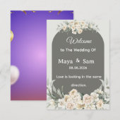 Elegant Wedding Card Kaart (Voorkant / Achterkant)
