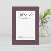 Elegant Wedding Cassis Paarse Pas getrouwd wenst a Advieskaart (Staand voorkant)