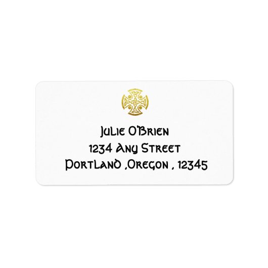Elegant Wedding Celtic cross-return address Etiket (Voorkant)