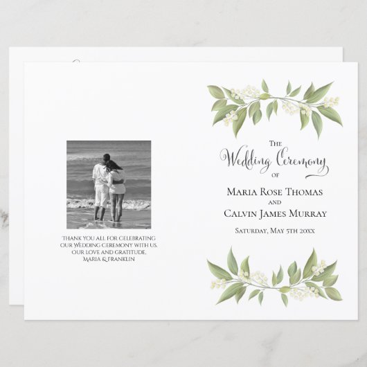 Elegant Wedding Ceremony Foliage Sage Greenery (Voorkant / Achterkant)