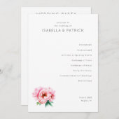 Elegant Wedding Ceremony Program Programmakaart (Voorkant / Achterkant)