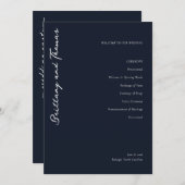 Elegant Wedding Ceremony Program Programmakaart (Voorkant / Achterkant)