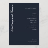Elegant Wedding Ceremony Program Programmakaart (Voorkant)