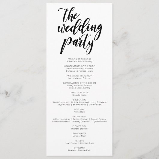 Elegant Wedding Ceremony Program Programmakaart (Achterkant)