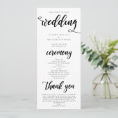 Elegant Wedding Ceremony Program Programmakaart (Staand voorkant)