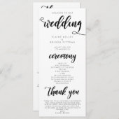 Elegant Wedding Ceremony Program Programmakaart (Voorkant / Achterkant)