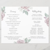 Elegant Wedding Ceremony Programme Dusty Roos Flor (Achterkant)