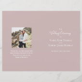 Elegant Wedding Ceremony Programme Dusty Roos Flor (Voorkant)