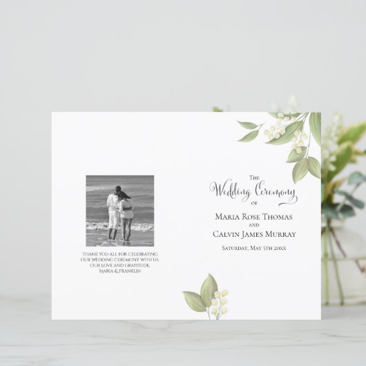 Elegant Wedding Ceremony Sage Greenery Foliage (Staand voorkant)