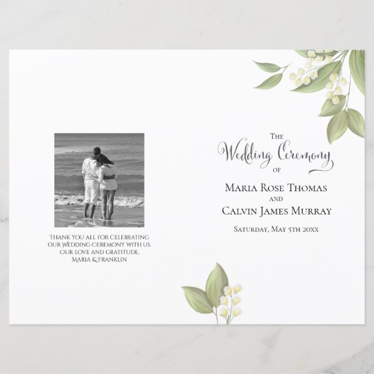 Elegant Wedding Ceremony Sage Greenery Foliage (Voorkant)