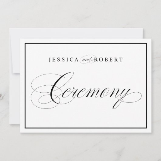 Elegant Wedding Ceremony Sign Black Border (Voorkant)