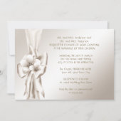 Elegant Wedding Champagne Floral Cream Bow Kaart (Achterkant)