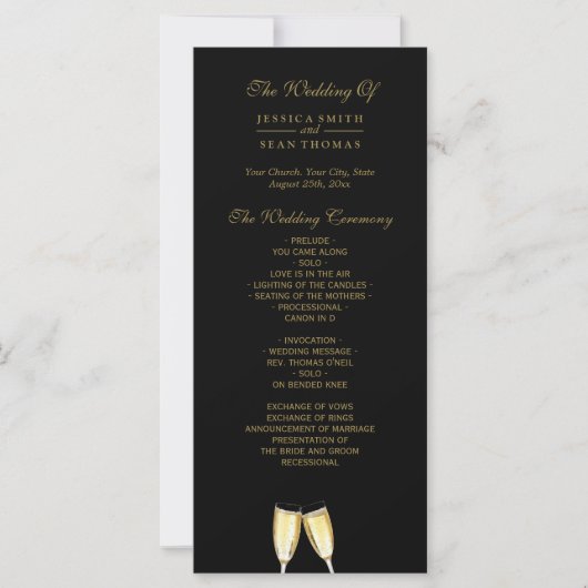 Elegant Wedding Champagne Programma (Voorkant)